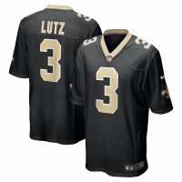 New Orleans Saints Wil Lutz Men's Nike Black Game Jersey