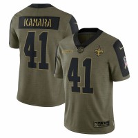 New Orleans Saints Alvin Kamara Men's Nike Olive 2021 Salute To Service Limited Player Jersey