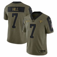 New Orleans Saints Taysom Hill Men's Nike Olive 2021 Salute To Service Limited Player Jersey