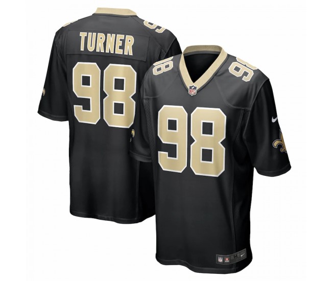 New Orleans Saints Payton Turner Men's Nike Black 2021 NFL Draft First Round Pick Game Jersey