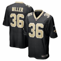 New Orleans Saints Jordan Miller Men's Nike Black Game Player Jersey