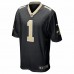 New Orleans Saints Chris Olave Men's Nike Black 2022 NFL Draft First Round Pick Game Jersey