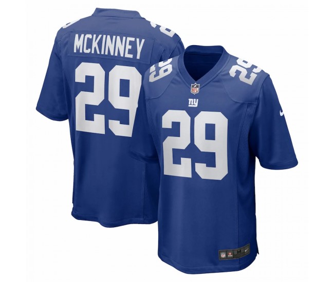 New York Giants Xavier McKinney Men's Nike Blue Game Jersey