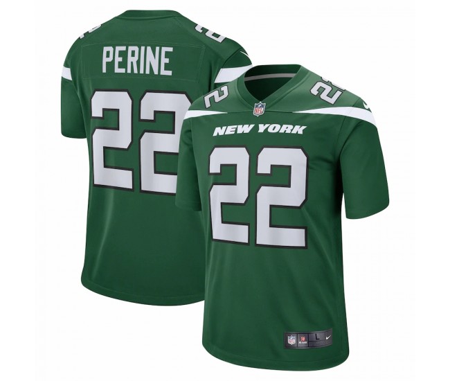 New York Jets La'Mical Perine Men's Nike Gotham Green Game Jersey