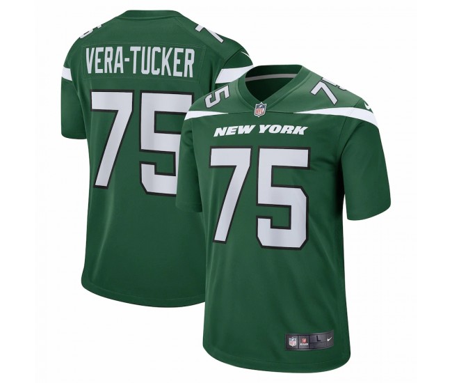 New York Jets Alijah Vera-Tucker Men's Nike Gotham Green Game Jersey