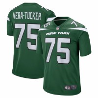 New York Jets Alijah Vera-Tucker Men's Nike Gotham Green Game Player Jersey