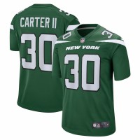 New York Jets Michael Carter II Men's Nike Gotham Green Game Jersey