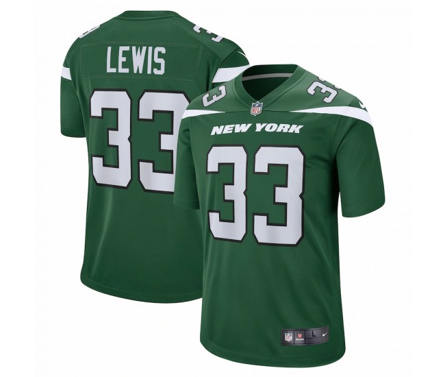 New York Jets Zane Lewis Men's Nike Gotham Green Game Jersey