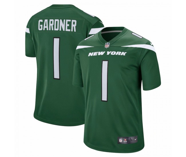 New York Jets Ahmad Sauce Gardner Men's Nike Gotham Green 2022 NFL Draft First Round Pick Game Jersey