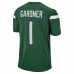 New York Jets Ahmad Sauce Gardner Men's Nike Gotham Green 2022 NFL Draft First Round Pick Game Jersey