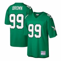 Philadelphia Eagles Jerome Brown Men's Mitchell & Ness Kelly Green Big & Tall 1990 Retired Player Replica Jersey