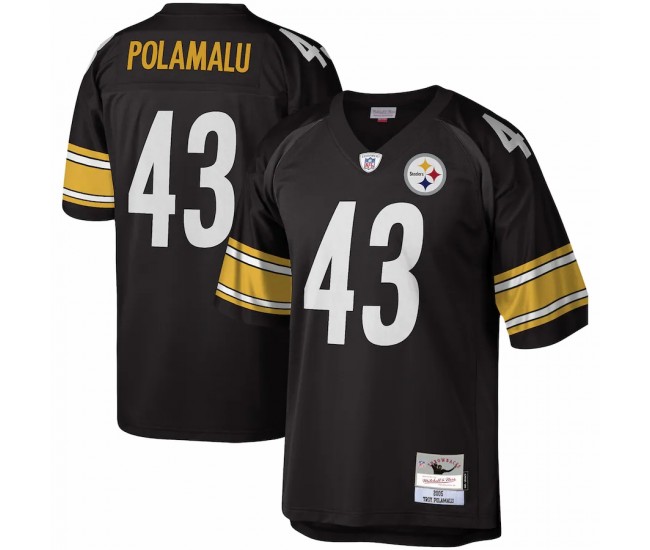 Pittsburgh Steelers Troy Polamalu Men's Mitchell & Ness Black Legacy Replica Jersey