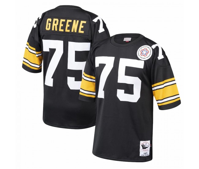 Pittsburgh Steelers Joe Greene Men's Mitchell & Ness Black 1975 Authentic Throwback Retired Player Jersey