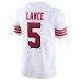 San Francisco 49ers Trey Lance Men's Nike White Alternate 2 Vapor Limited Jersey