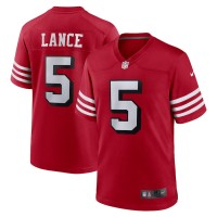 San Francisco 49ers Trey Lance Men's Nike Scarlet Alternate Game Jersey