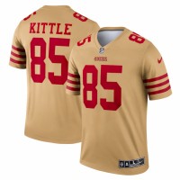 San Francisco 49ers George Kittle Men's Nike Gold Inverted Legend Jersey
