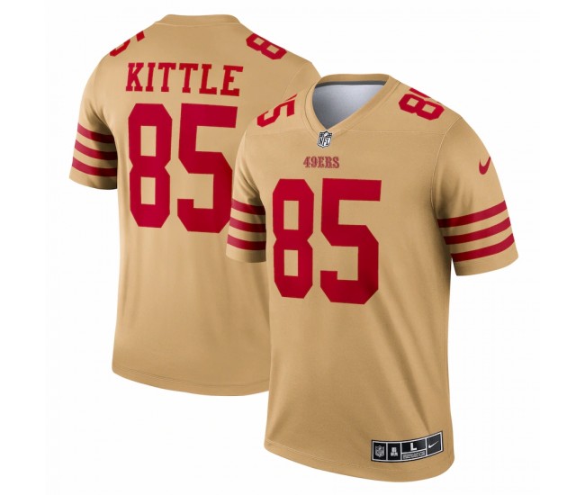 San Francisco 49ers George Kittle Men's Nike Gold Inverted Legend Jersey
