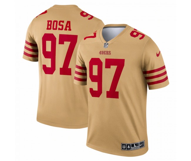 San Francisco 49ers Nick Bosa Men's Nike Gold Inverted Legend Jersey