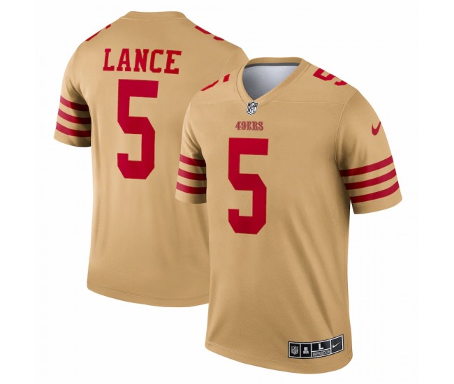 San Francisco 49ers Trey Lance Men's Nike Gold Inverted Legend Jersey