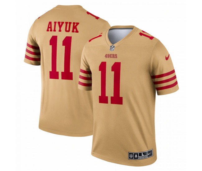 San Francisco 49ers Brandon Aiyuk Men's Nike Gold Inverted Legend Jersey
