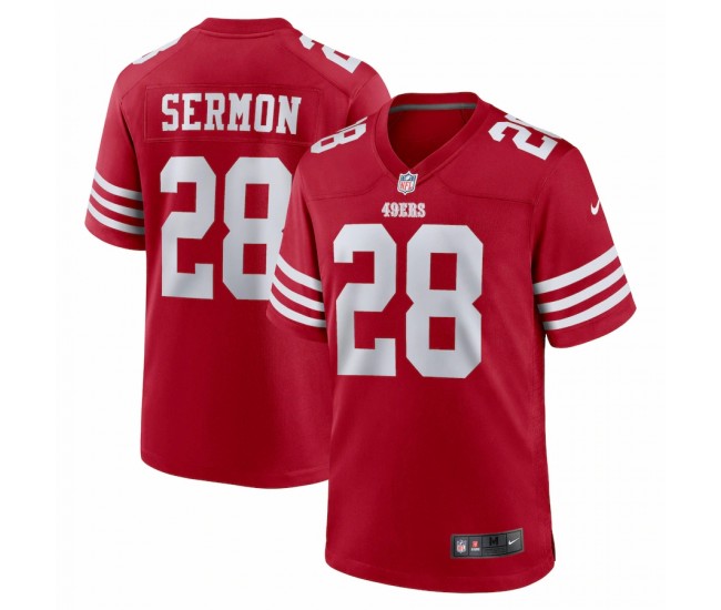 San Francisco 49ers Trey Sermon Men's Nike Scarlet Player Game Jersey