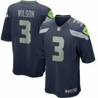 Seattle Seahawks Russell Wilson Men's Nike College Navy Game Player Jersey