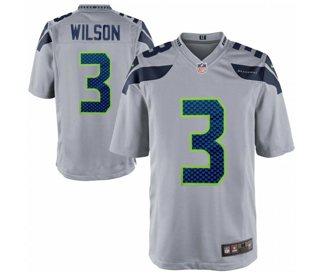 Seattle Seahawks Russell Wilson Mens Nike Gray Alternate Game Jersey