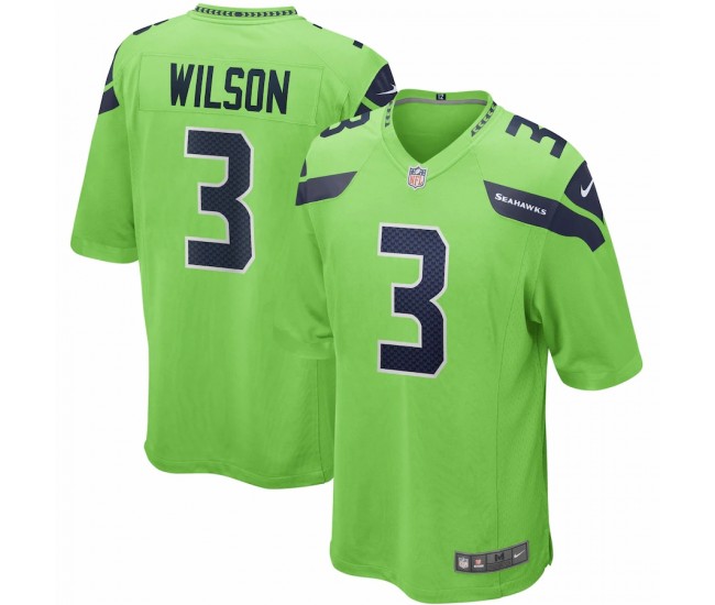 Seattle Seahawks Russell Wilson Men's Nike Neon Green Alternate Game Jersey