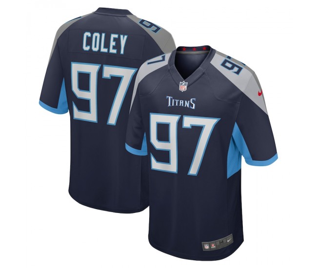 Tennessee Titans Trevon Coley Men's Nike Navy Game Jersey