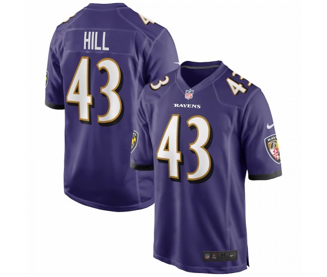 Baltimore Ravens Justice Hill Men's Nike Purple Game Jersey