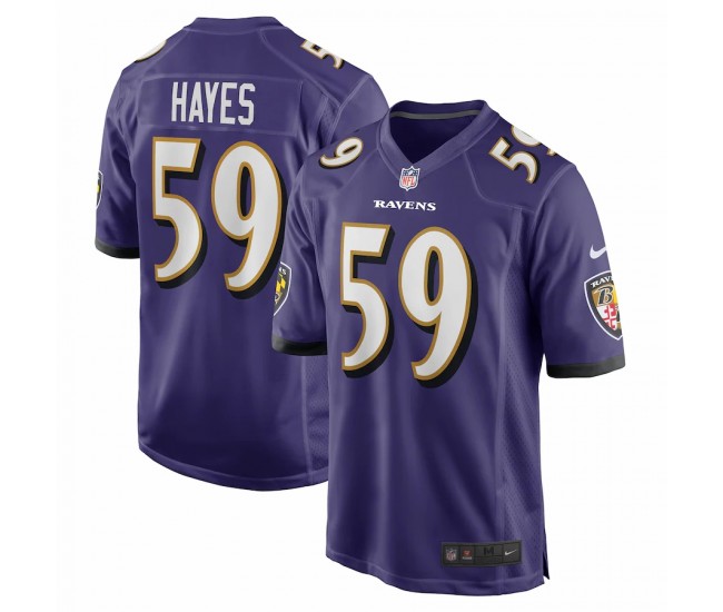 Baltimore Ravens Daelin Hayes Men's Nike Purple Game Jersey