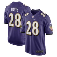 Baltimore Ravens Mike Davis Men's Nike Purple Player Game Jersey