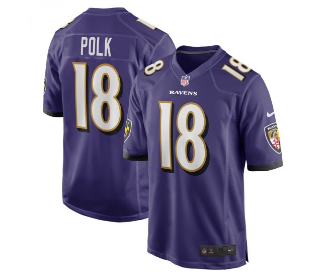 Baltimore Ravens Makai Polk Men's Nike Purple Player Game Jersey
