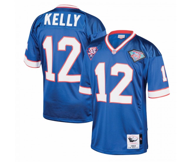Buffalo Bills Jim Kelly Men's Mitchell & Ness Royal 1994 Authentic Throwback Retired Player Jersey