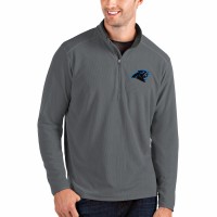 Carolina Panthers Men's Antigua Gray/Gray Glacier Quarter-Zip Pullover Jacket