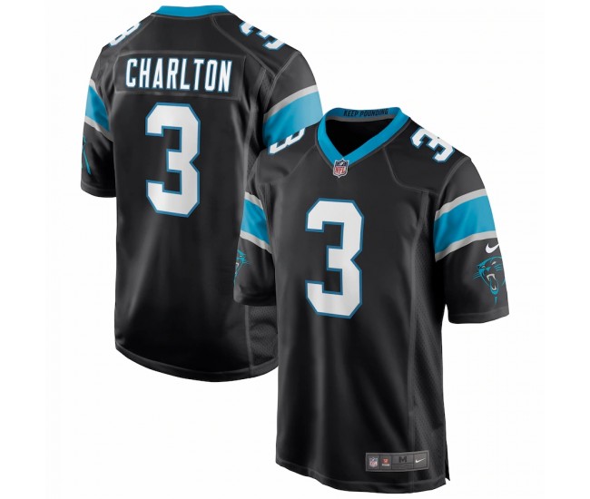 Carolina Panthers Joseph Charlton Men's Nike Black Game Jersey
