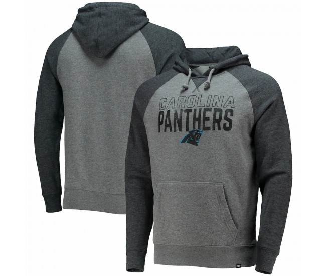 Carolina Panthers Men's '47 Heathered Gray Match Raglan Pullover Hoodie