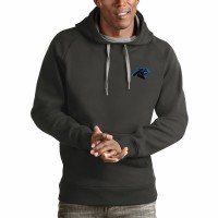 Carolina Panthers Men's Antigua Charcoal Logo Victory Pullover Hoodie
