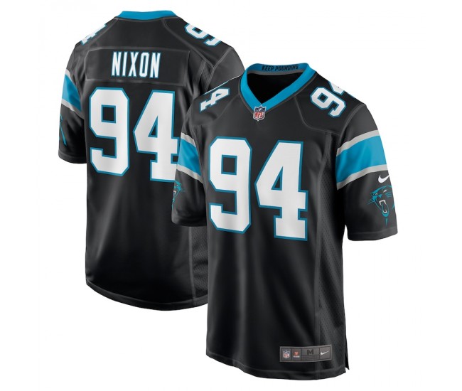 Carolina Panthers Daviyon Nixon Men's Nike Black Game Jersey