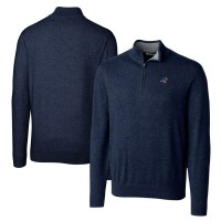 Carolina Panthers Men's Cutter & Buck Navy Big & Tall Lakemont Quarter-Zip Pullover Sweater