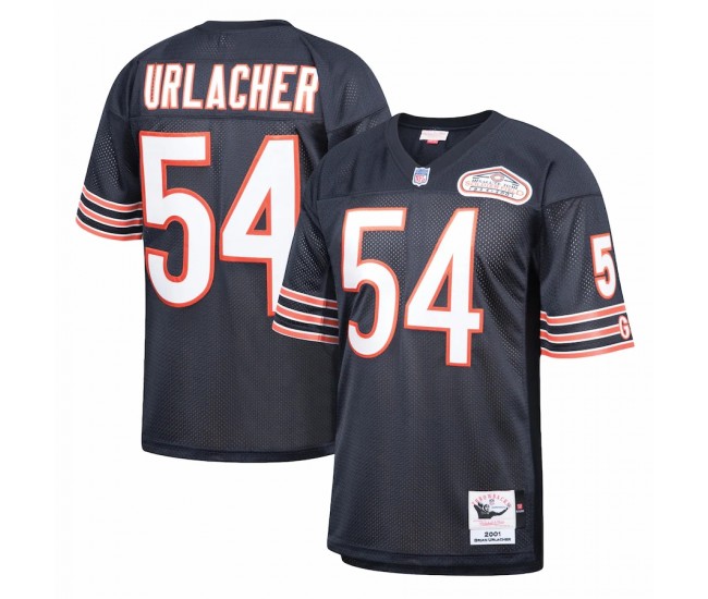 Chicago Bears Brian Urlacher Men's Mitchell & Ness Navy 2001 Authentic Throwback Retired Player Jersey
