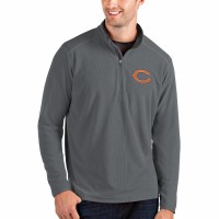 Chicago Bears Men's Antigua Gray/Gray Glacier Quarter-Zip Pullover Jacket
