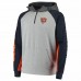 Chicago Bears Men's Tommy Hilfiger Heathered Gray/Navy Color Block Quarter-Zip Pullover Hoodie