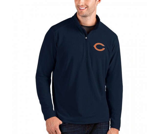 Chicago Bears Men's Antigua Navy Primary Logo Glacier Quarter-Zip Pullover Jacket
