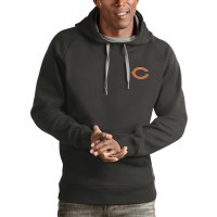 Chicago Bears Men's Antigua Charcoal Logo Victory Pullover Hoodie