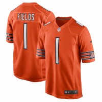 Chicago Bears Justin Fields Men's Nike Orange Player Game Jersey