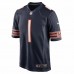 Chicago Bears Justin Fields Men's Nike Navy Player Game Jersey