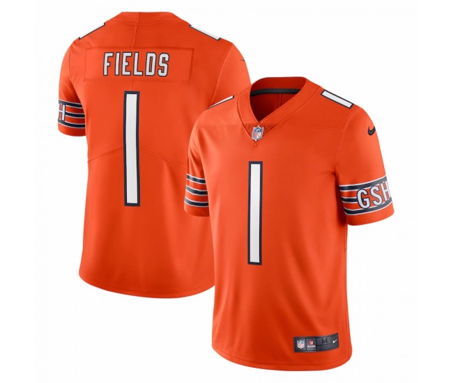 Chicago Bears Justin Fields Men's Nike Orange Alternate Vapor Limited Jersey
