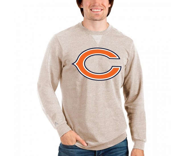 Chicago Bears Men's Antigua Oatmeal Team Reward Crewneck Pullover Sweatshirt