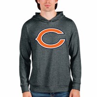 Chicago Bears Men's Antigua Heathered Charcoal Team Absolute Pullover Hoodie